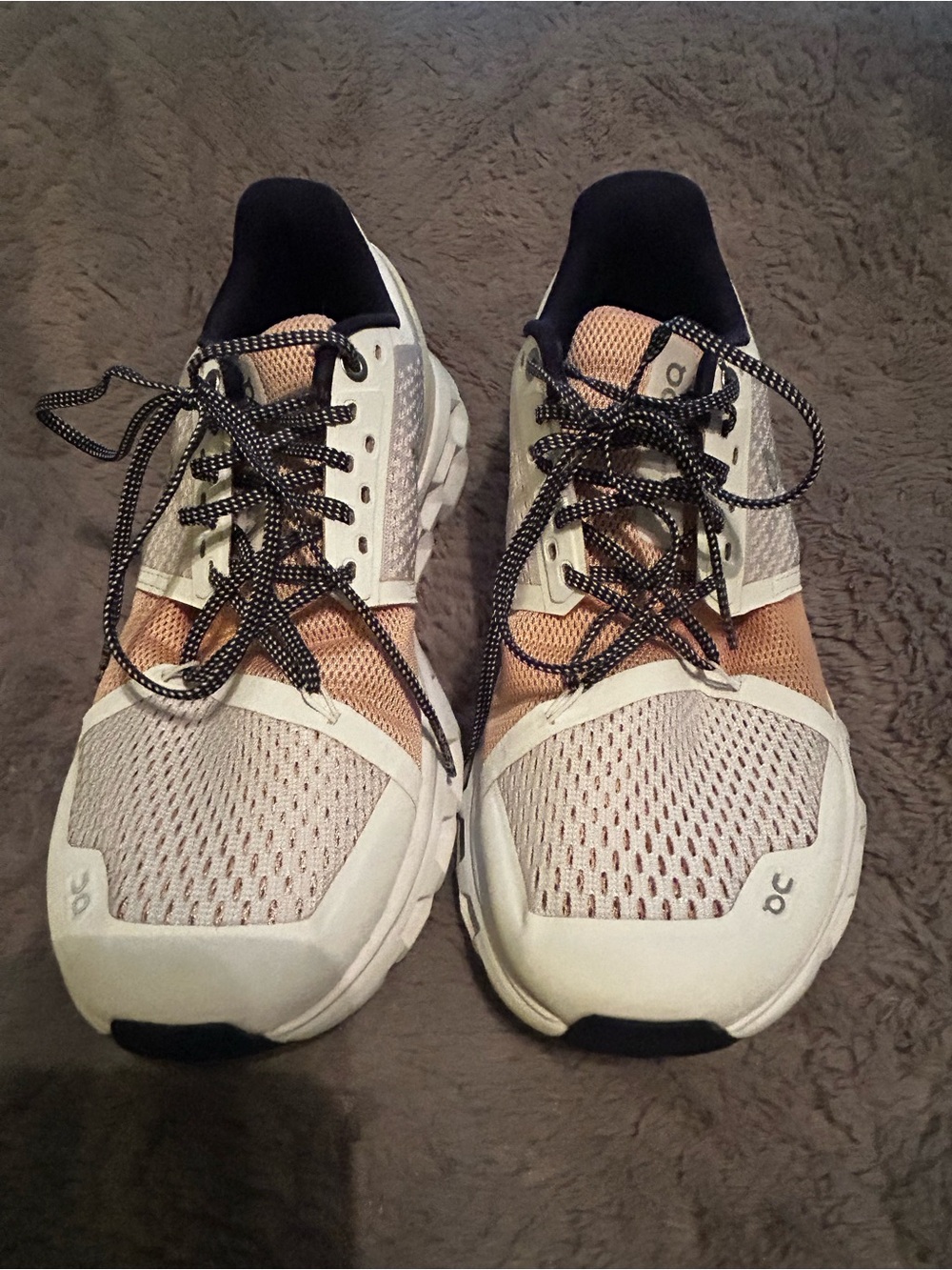 On Cloud Running Women's Cloudstratus Road Running Shoes White/Almond Size 8W